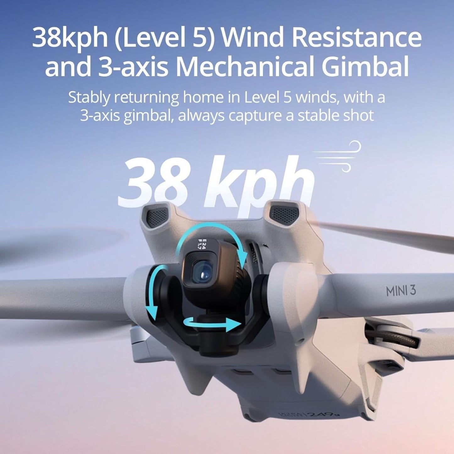 DJI Mini 3 (DJI RC) – Lightweight 3x Mechanical Gimbal Mini Camera Drone with 4K HDR Video, 38-min Flight Time, up to 32800ft (10km) Video Transmission, Vertical Shooting, GPS Auto Return Integrated