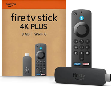 Amazon Fire TV Stick 4K Plus streaming device, supports Wi-Fi 6, Dolby Vision/Atmos, HDR10+, find TV programmes faster with Alexa+