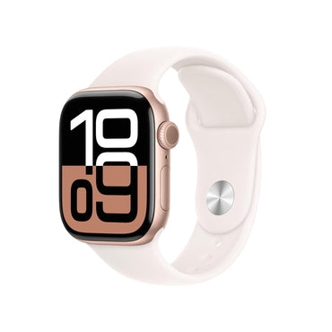 Apple Watch Series 10 GPS 42mm – Rose Gold Aluminium Case with Light Blush Sport Band (S/M), ECG, Always-On Retina Display, Water Resistant