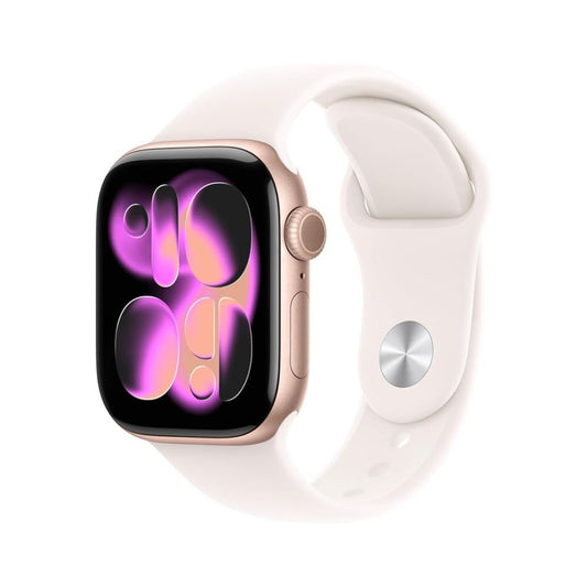 Apple Watch Series 11 42mm GPS + Cellular – Rose Gold Aluminium – Light Blush Sport Band - S/M.