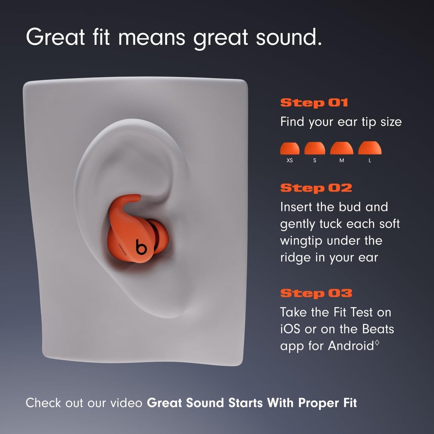 Beats Powerbeats Fit – Wireless Noise-Cancelling Workout Earbuds with Secure Fit Wingtips – Spark Orange