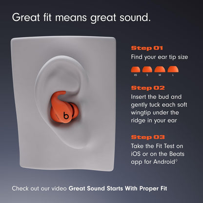Beats Powerbeats Fit – Wireless Noise-Cancelling Workout Earbuds with Secure Fit Wingtips – Spark Orange