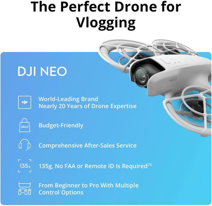 **DJI Neo Mini Drone with 4K UHD Camera | 135g Self-Flying Drone | Palm Takeoff, Subject Tracking & Stabilized Video**