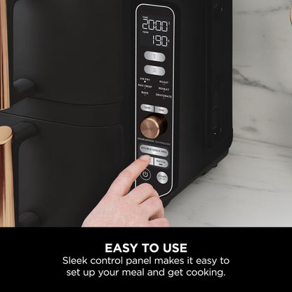 Ninja Double Stack XL 9.5L Dual Drawer Air Fryer SL400UKCP – Black/Copper