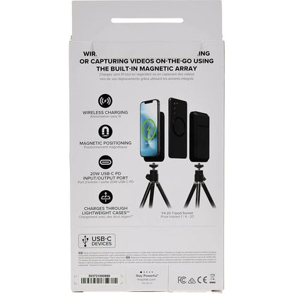 ZAGG mophie Snap+ Powerstation Stand 10000mAh Magnetic Wireless Power Bank with Built-In Stand – Black