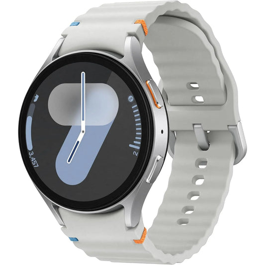 Smartwatch with a white band on a white background