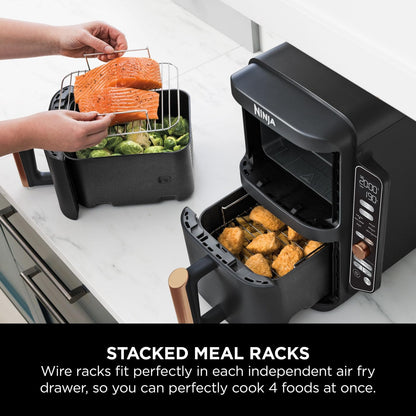 Ninja Double Stack XL 9.5L Dual Drawer Air Fryer SL400UKCP – Black/Copper