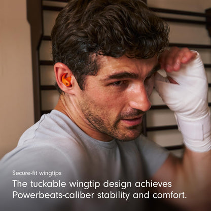 Beats Powerbeats Fit – Wireless Noise-Cancelling Workout Earbuds with Secure Fit Wingtips – Spark Orange