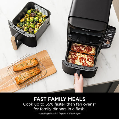 Ninja Double Stack XL 9.5L Dual Drawer Air Fryer SL400UKCP – Black/Copper