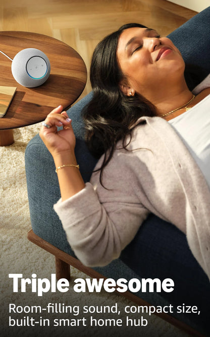 Amazon Echo Dot Max (newest gen), Bluetooth speaker with room-filling sound and built-in smart home hub, Amethyst, with Alexa+ Early Access