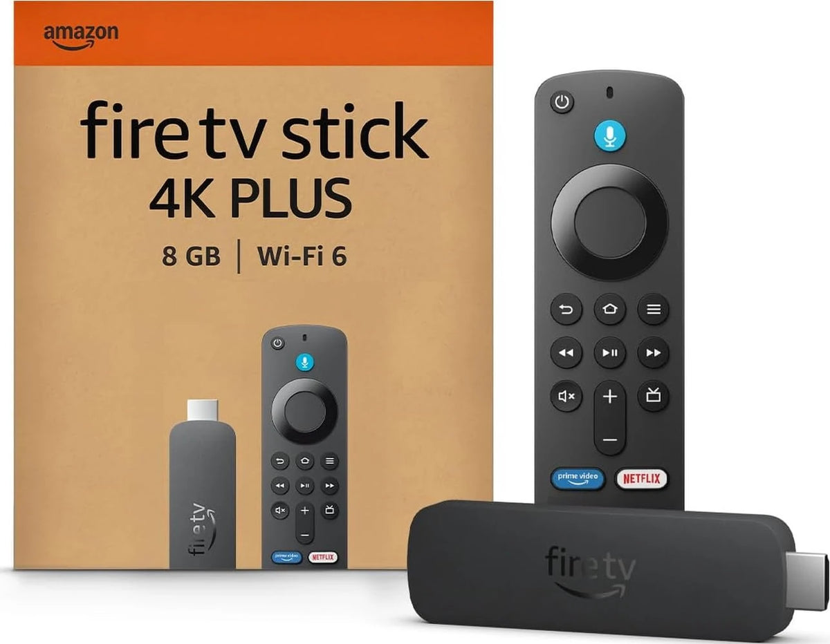 Amazon Fire TV Stick 4K Plus streaming device, supports Wi-Fi 6, Dolby Vision/Atmos, HDR10+, find TV programmes faster with Alexa+