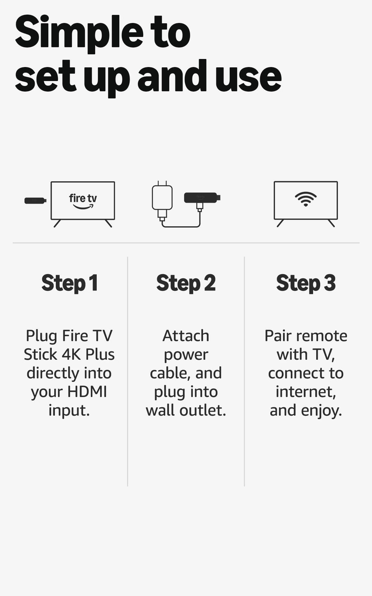 Amazon Fire TV Stick 4K Plus streaming device, supports Wi-Fi 6, Dolby Vision/Atmos, HDR10+, find TV programmes faster with Alexa+