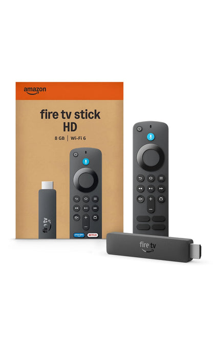 Amazon Fire TV Stick HD (newest gen), free & live TV, Alexa Voice Remote, powered by the TV, effortless setup, find TV programmes faster with Alexa+