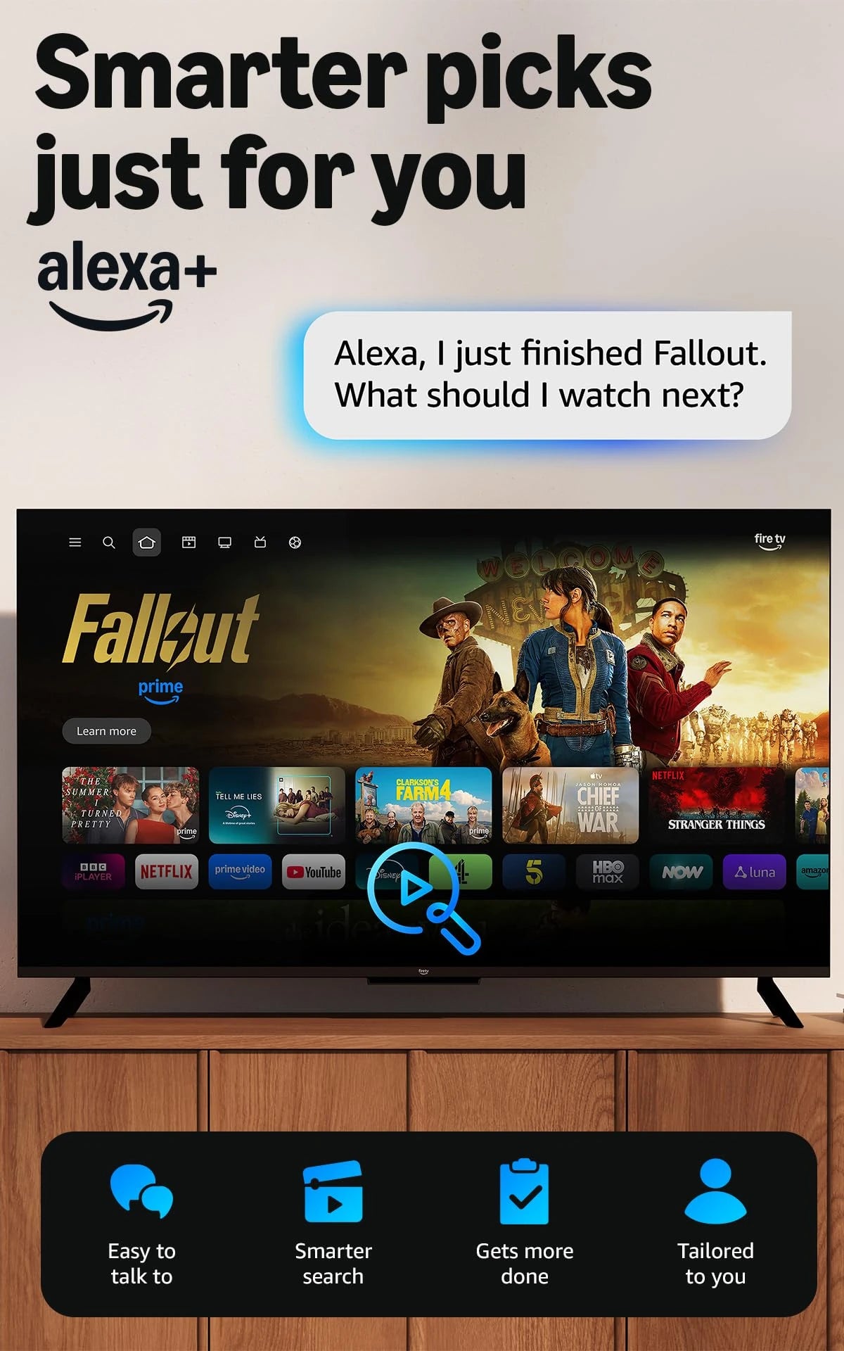 Amazon Fire TV Stick HD (newest gen), free & live TV, Alexa Voice Remote, powered by the TV, effortless setup, find TV programmes faster with Alexa+
