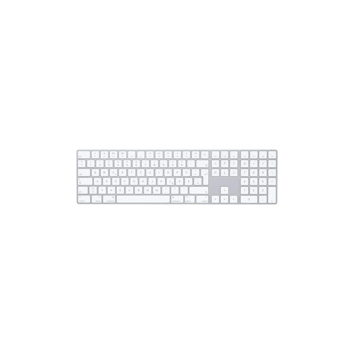 Apple Magic Keyboard with Numeric Keypad – Bluetooth, Rechargeable, British English, Silver – Compatible with Mac, iPad & iPhone