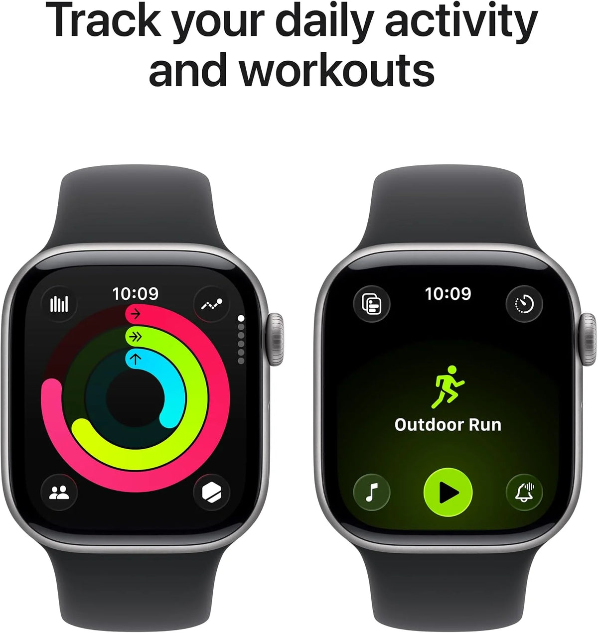 Apple Watch Series 11 GPS 42mm – Space Grey Aluminium Case with Black Sport Band (S/M)