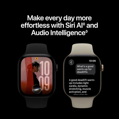 Apple Watch Series 12 GPS + Cellular 42mm Space Grey Aluminium Case Navy Blue Sport Band - S/M. Smartwatch, Health + Fitness + Sleep Tracking, Heart Rate, Safety