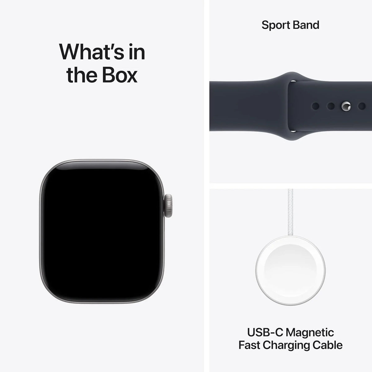 Apple Watch Series 12 GPS + Cellular 42mm Space Grey Aluminium Case Navy Blue Sport Band - S/M. Smartwatch, Health + Fitness + Sleep Tracking, Heart Rate, Safety