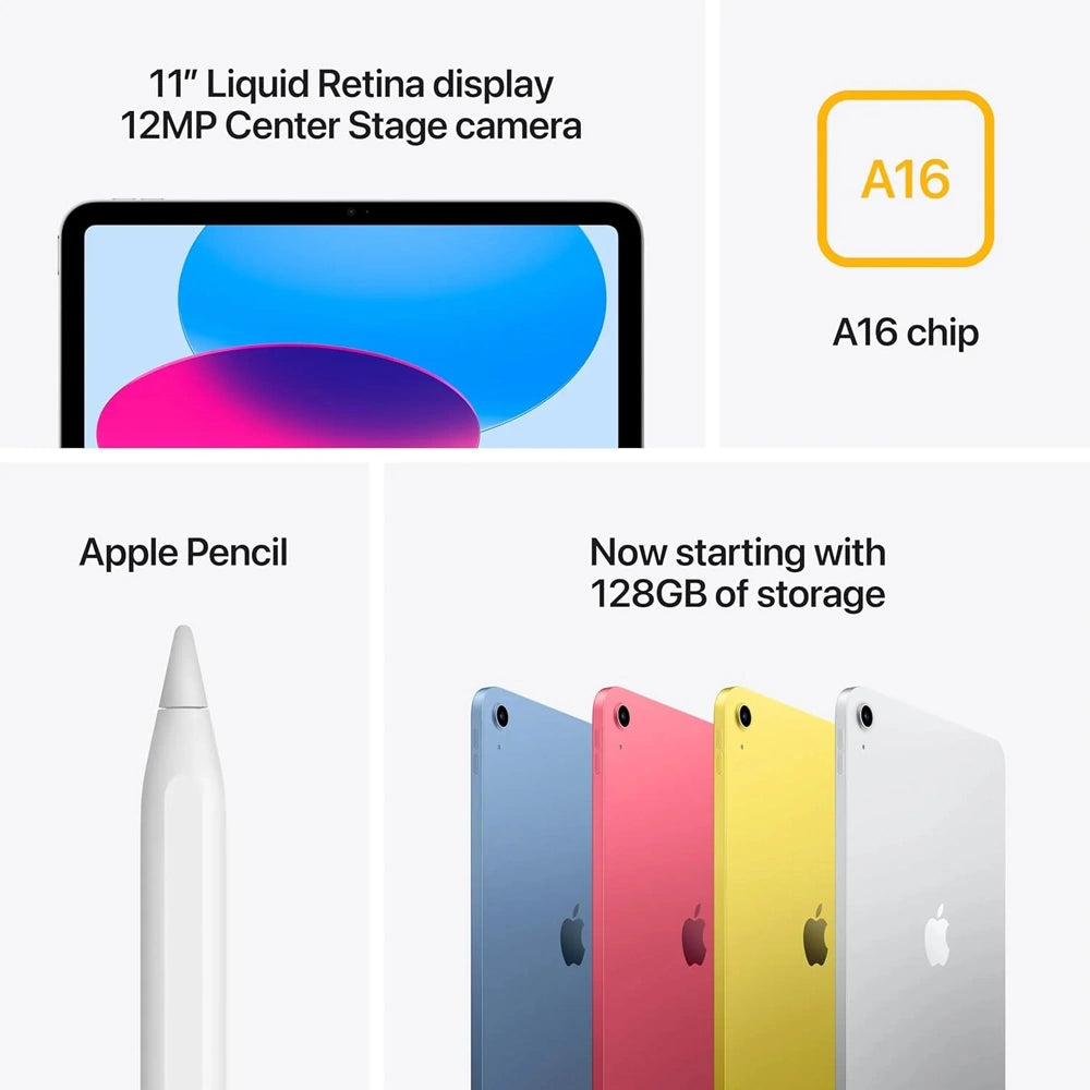 Apple iPad 11" (A16 Chip) – 128GB, Wi-Fi 6, Liquid Retina Display, Silver