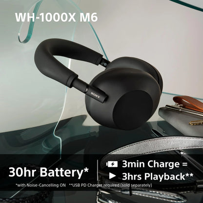 Sony WH-1000XM6 Flagship Noise Cancelling Over-Ear Wireless Bluetooth Headphones – Black