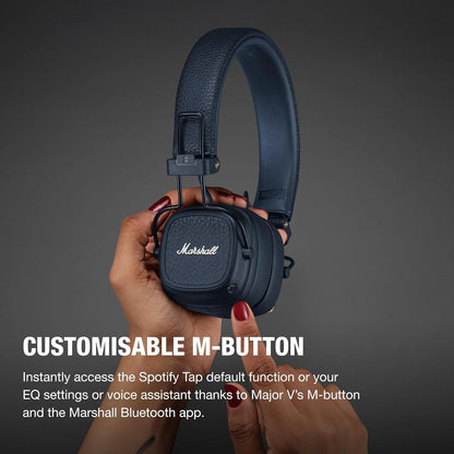 Marshall Major V On-Ear Wireless Bluetooth Headphones - Midnight Blue