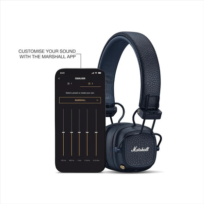 Marshall Major V On-Ear Wireless Bluetooth Headphones - Midnight Blue