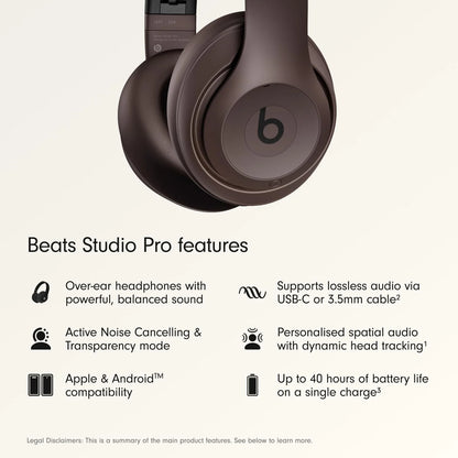 BEATS Studio Pro Wireless Bluetooth Noise-Cancelling Headphones - Deep Brown