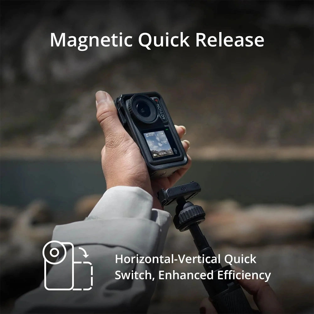 DJI Osmo Action 4 Essential Combo – 4K/120fps Action Camera with 1/1.3" Sensor, Low-Light & Underwater Vlogging, 10-bit D-Log M, 1770mAh Battery
