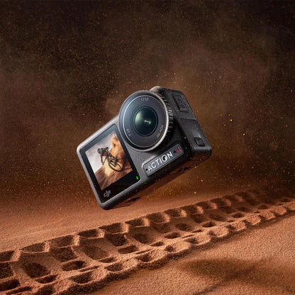 Action camera on a sandy background