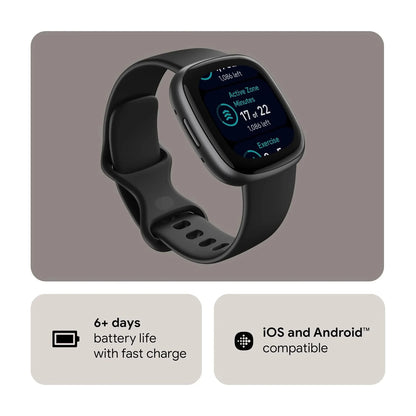 Google Fitbit Versa 4 Fitness Smartwatch with built-in GPS and up to 6 days battery life - compatible with iOS 15 or higher & Android OS 9.0 or higher