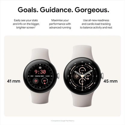 Google Pixel Watch 3 (45mm) – Matte Black Aluminium Case with Obsidian Band, Wi-Fi | Heart Rate Tracking, Fitbit Running Features, 24-Hour Battery