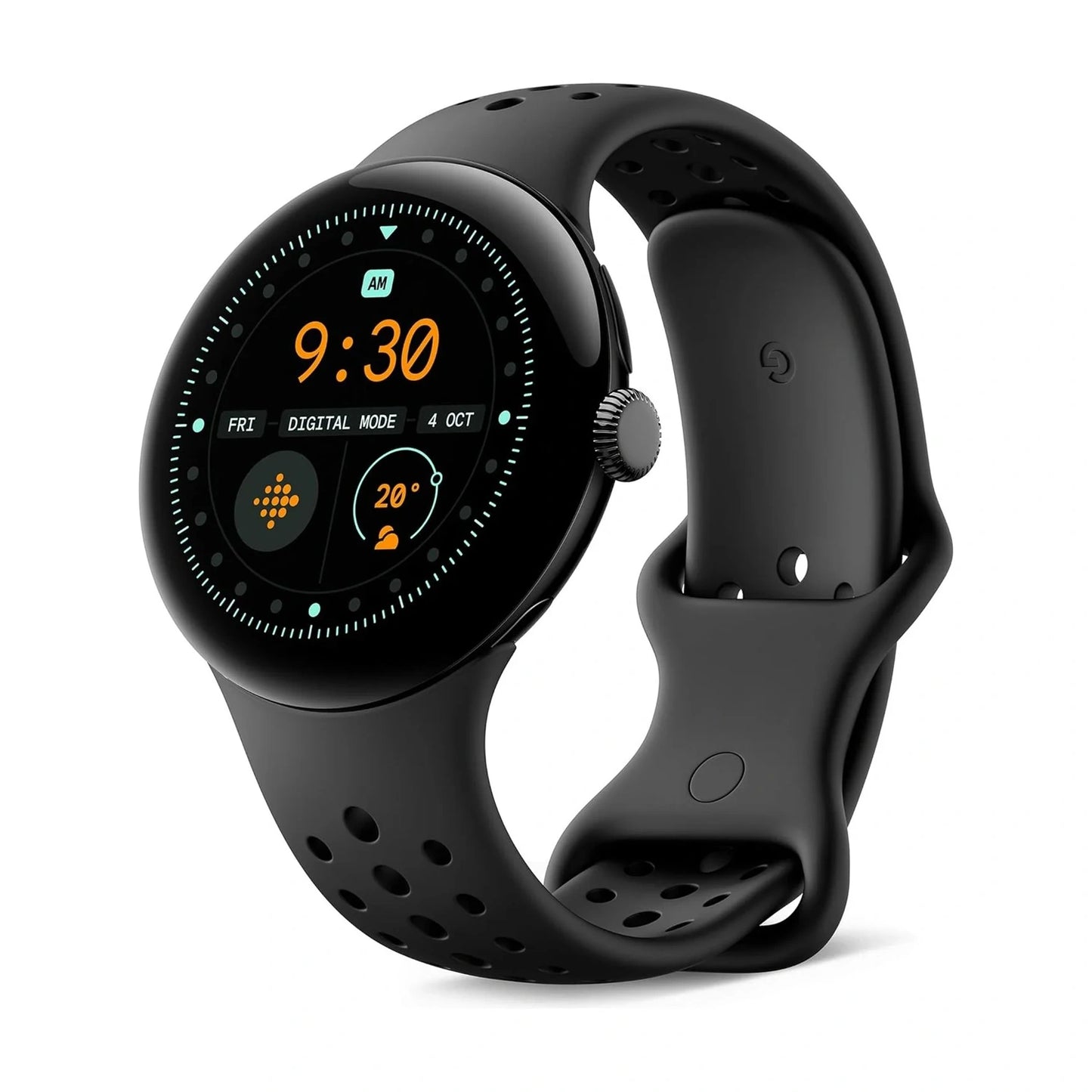 Google Pixel Watch 3 (45mm) – Matte Black Aluminium Case with Obsidian Band, LTE | Heart Rate Tracking, Fitbit Running Features, 24-Hour Battery