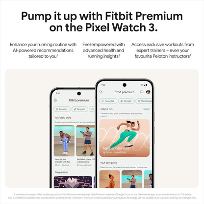 Google Pixel Watch 3 (45mm) – Matte Black Aluminium Case with Obsidian Band, Wi-Fi | Heart Rate Tracking, Fitbit Running Features, 24-Hour Battery