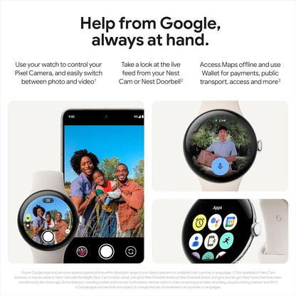 Google Pixel Watch 3 (45mm) – Matte Black Aluminium Case with Obsidian Band, LTE | Heart Rate Tracking, Fitbit Running Features, 24-Hour Battery