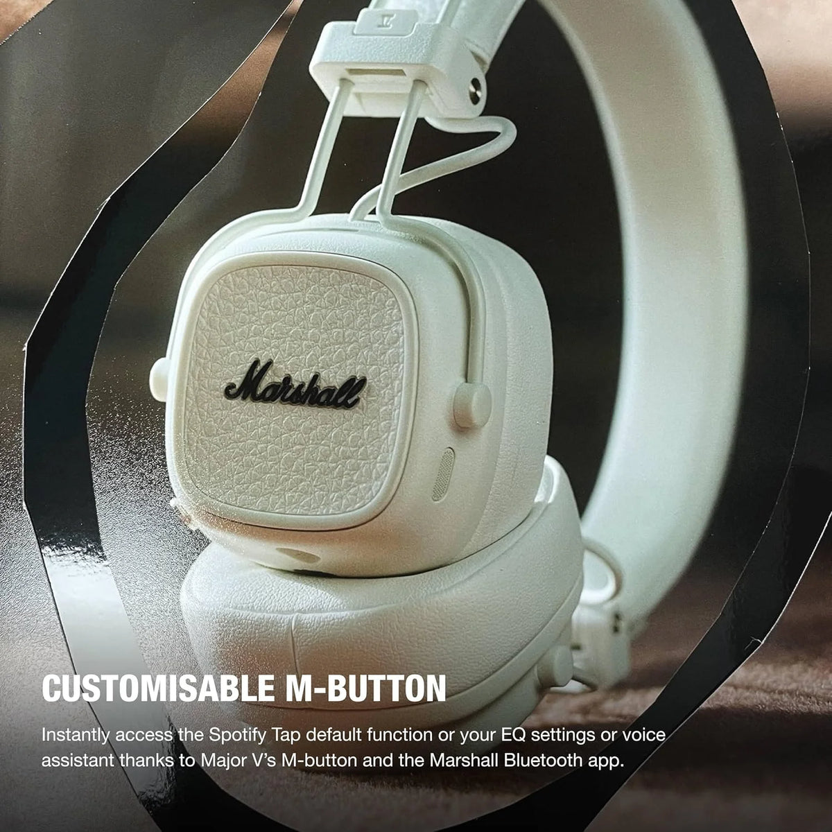 Marshall Major V Bluetooth Headphones, 100 Hours Playtime - Cream