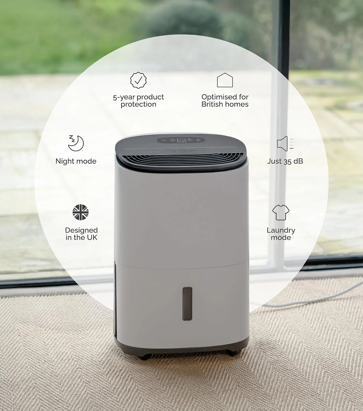 MeacoDry Arete® One 12L dual Dehumidifier & HEPA air purifier for regular sized homes