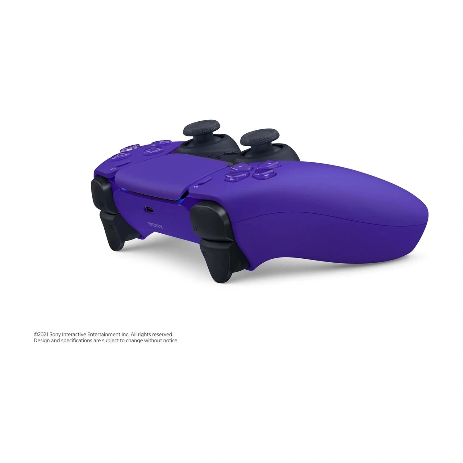Purple gaming controller on a white background