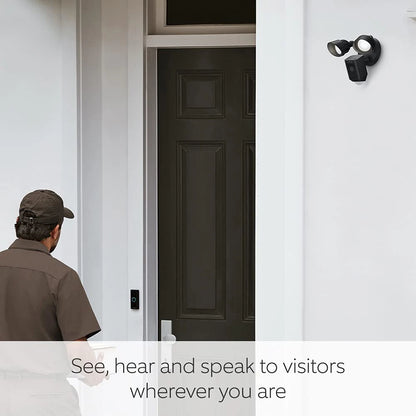 Ring Floodlight Cam Wired Plus | Outdoor Security Camera 1080p HD Video, LED Floodlights, Siren, Wifi, Hardwired | alternative to CCTV system | 30-day free trial of Ring Subscription | Black