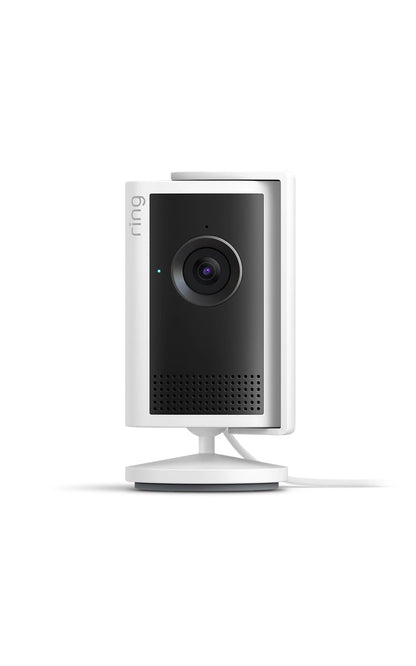 Ring Indoor Camera Plus (newest gen), Plug-In Security Camera, Retinal 2K, 4x Enhanced Zoom, Low-Light Sight, Manual Lens Cover, 30-day free trial of Ring Subscription Plan