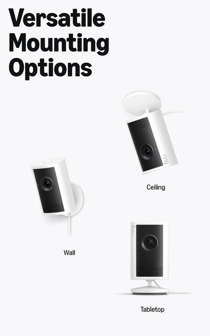 Ring Indoor Camera Plus (newest gen), Plug-In Security Camera, Retinal 2K, 4x Enhanced Zoom, Low-Light Sight, Manual Lens Cover, 30-day free trial of Ring Subscription Plan