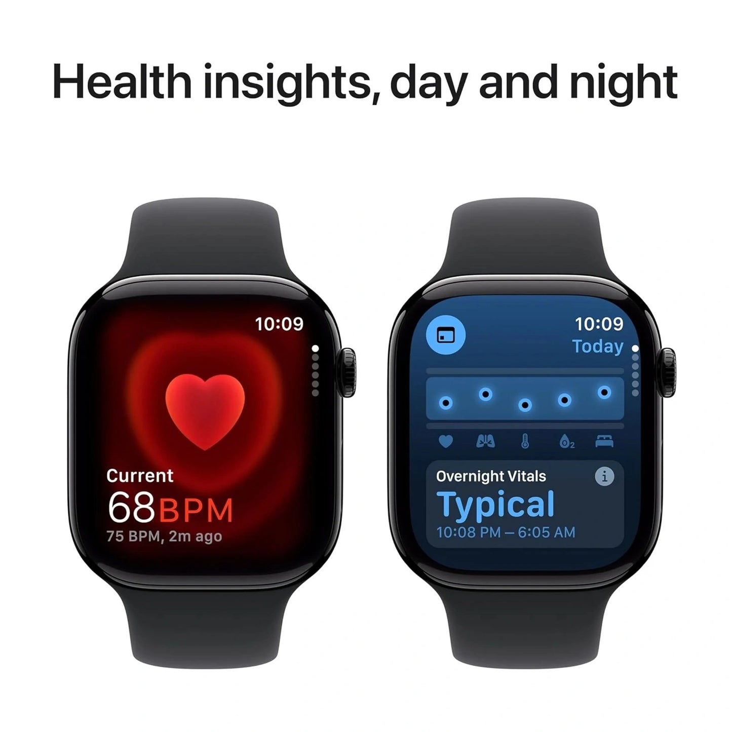 Apple Watch Series 10 GPS 46mm – Jet Black Aluminium Case with Black Sport Band (M/L)