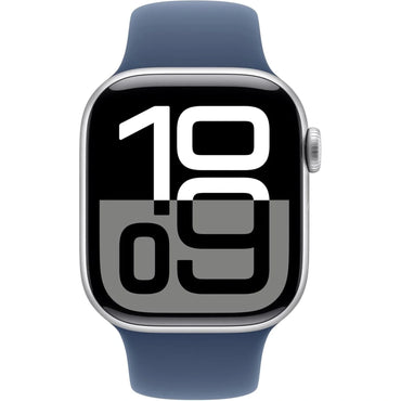 apple watch series 10 plus cellular aluminum case with denim sport band 