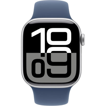 apple watch series 10 plus cellular aluminum case with denim sport band 