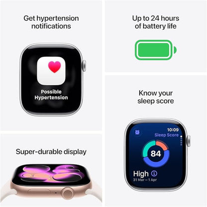 Apple Watch Series 11 42mm GPS + Cellular – Rose Gold Aluminium – Light Blush Sport Band - S/M.