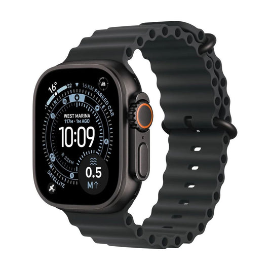Apple Watch Ultra 3 GPS + Cellular 49mm – Rugged Black Titanium, Black Alpine Loop, Large