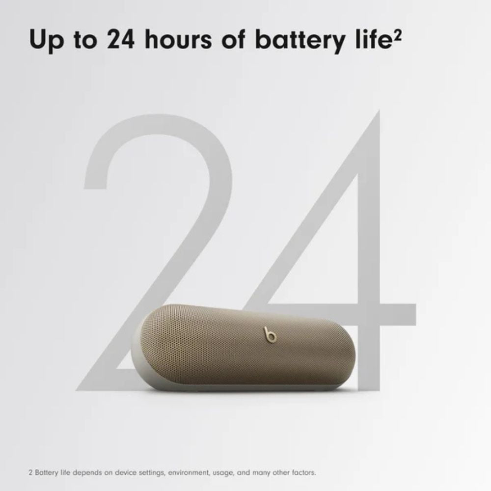 Beats Pill Wireless Bluetooth Speaker – 24H Battery, USB-C, IP67 Water-Resistant, Portable, Champagne Gold