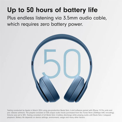 Beats Solo 4 – Wireless Bluetooth On-Ear Headphones, Apple & Android Compatible, Up to 50 Hours Battery Life – Slate Blue