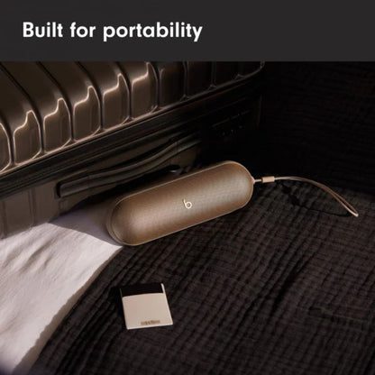 Beats Pill Wireless Bluetooth Speaker – 24H Battery, USB-C, IP67 Water-Resistant, Portable, Champagne Gold