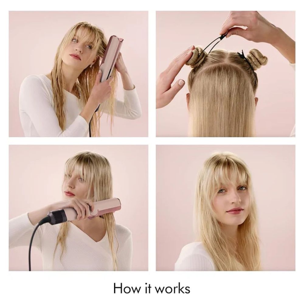Dyson Airstrait™ Hair Straightener & Dryer – Wet to Dry, Amber Silk/Pink Champagne