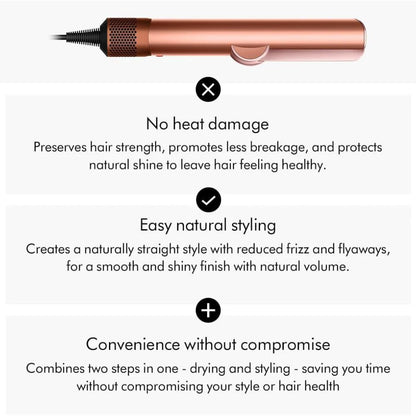 Dyson Airstrait™ Hair Straightener & Dryer – Wet to Dry, Amber Silk/Pink Champagne